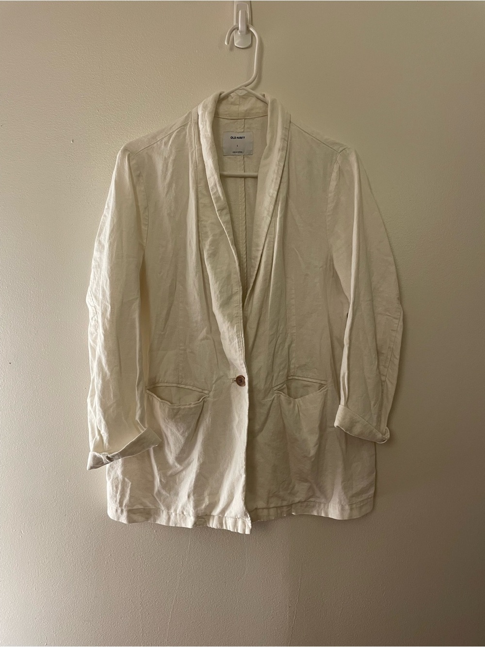 Old Navy Cream Single-Button Blazer